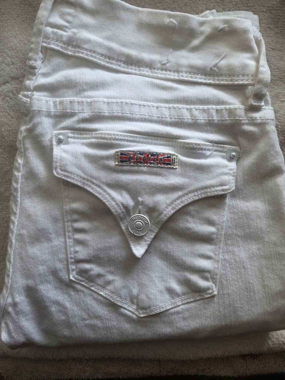 Hudson Jeans Low Rise  Women's White Straight-Leg Jeans
